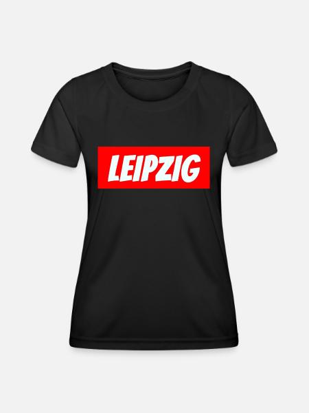 LEIPZIG Geschenk - Frauen Funktions-T-Shirt - Schwarz