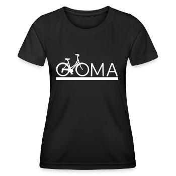 Oma Fahrrad Radeln beste Oma - Frauen Funktions-T-Shirt - Schwarz - Vorne - AI Model Female 172 light (172cm)