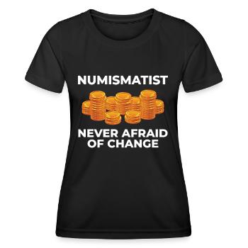 Numismatik Münzen sammeln Münzsammler Geld - Frauen Funktions-T-Shirt - Schwarz - Vorne - AI Model Female 172 light (172cm)