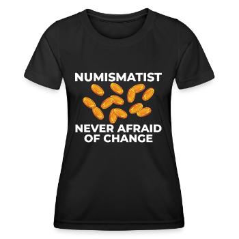 Numismatik Münzen sammeln Münzsammler Geld - Frauen Funktions-T-Shirt - Schwarz - Vorne - AI Model Female 172 light (172cm)
