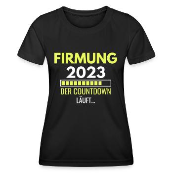 Firmung 2023 der Countdown läuft - Frauen Funktions-T-Shirt - Schwarz - Vorne - AI Model Female 172 light (172cm)