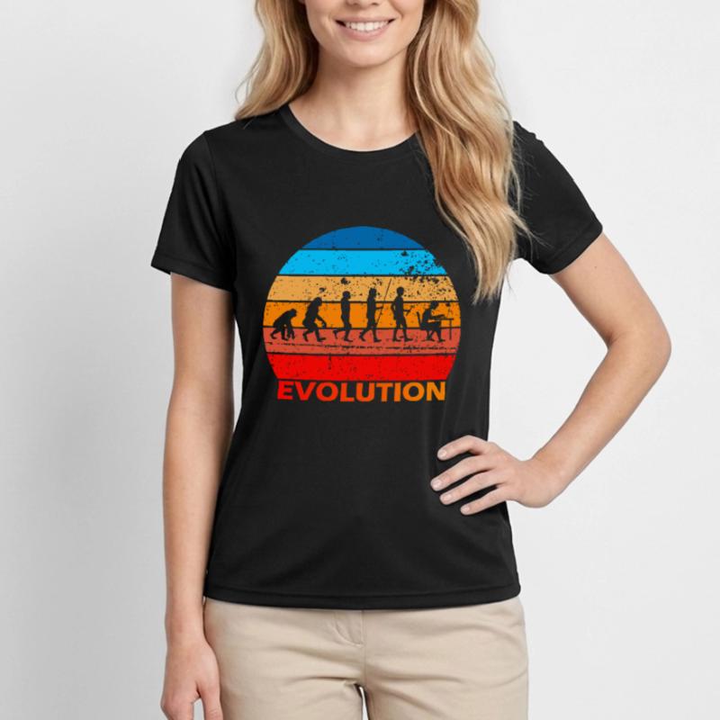 Evolution von IT EDV Informatik Computer Nerds Frauen Funktions-T-Shirt