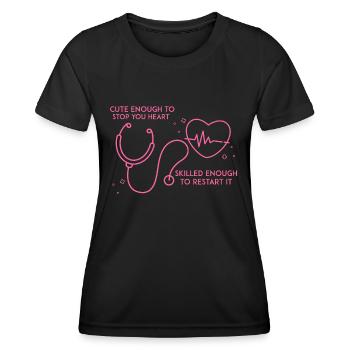 Krankenschwester, Krankenhaus, Pflegekraft - Frauen Funktions-T-Shirt - Schwarz - Vorne - AI Model Female 172 light (172cm)