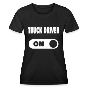 On truck driver - Frauen Funktions-T-Shirt - Schwarz - Vorne - AI Model Female 172 light (172cm)