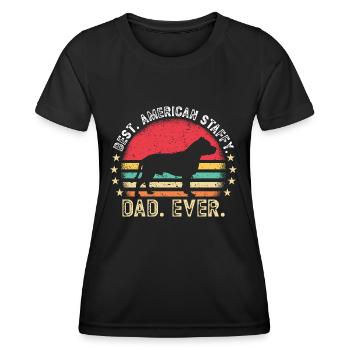American Staffordshire Bull Terrier Staffy Dog - Women's Functional T-Shirt - black - Front - AI Model Female 172 light (172cm)