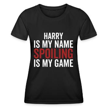 Harry est mon nom Spoiling est mon jeu - T-shirt sport Femme - noir - Devant - AI Model Female 172 light (172cm)