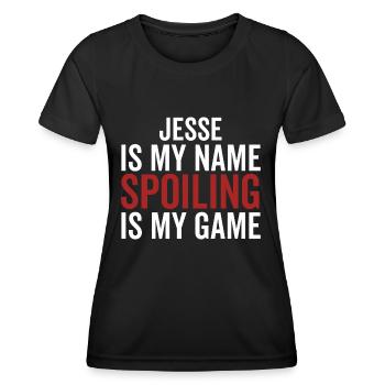 Jesse ist mein Name Spoiling ist mein Spiel - Frauen Funktions-T-Shirt - Schwarz - Vorne - AI Model Female 172 light (172cm)