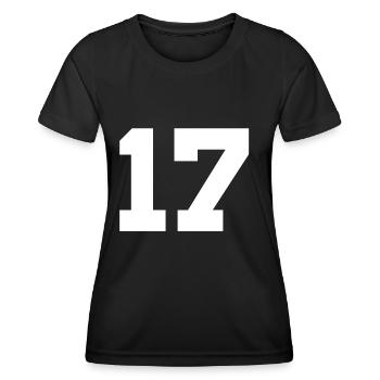 Anzahl 17 - Frauen Funktions-T-Shirt - Schwarz - Vorne - AI Model Female 172 light (172cm)