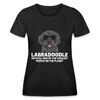 Labradoodle Hund - Frauen Funktions-T-Shirt - Schwarz - Vorne - AI Model Female 172 light (172cm)