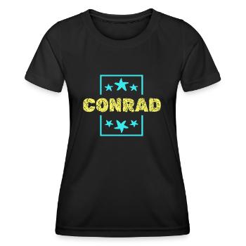 Vorname Geburtstag Conrad - Frauen Funktions-T-Shirt - Schwarz - Vorne - AI Model Female 172 light (172cm)