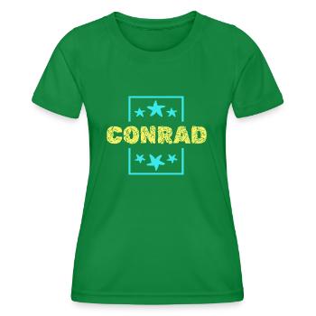 Prénom Anniversaire Conrad - T-shirt sport Femme - vert - Devant - AI Model Female 172 dark (172cm)