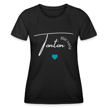 Bientôt tonton - T-shirt sport Femme - noir - Devant - AI Model Female 172 light (172cm)