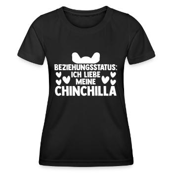 Beziehungsstatus Ich liebe meine Chinchilla - Frauen Funktions-T-Shirt - Schwarz - Vorne - AI Model Female 172 light (172cm)