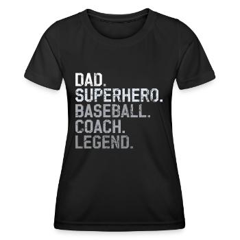 Père entraîneur de baseball - T-shirt sport Femme - noir - Devant - AI Model Female 172 light (172cm)