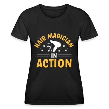Coiffeur Coiffeur Coiffeur Coiffure Coiffure - T-shirt sport Femme - noir - Devant - AI Model Female 172 light (172cm)