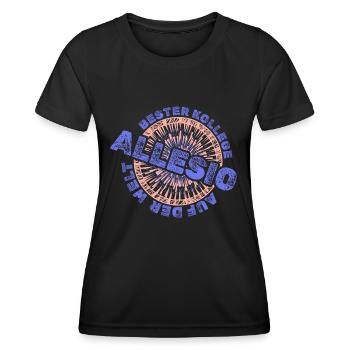 Vorname Allesio - Frauen Funktions-T-Shirt - Schwarz - Vorne - AI Model Female 172 light (172cm)