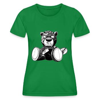 Creepy Teddy Black&White - Frauen Funktions-T-Shirt - Kelly Green - Vorne - AI Model Female 172 dark (172cm)