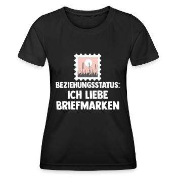 Philatelie Briefmarkensammlung Briefmarkensammler - Frauen Funktions-T-Shirt - Schwarz - Vorne - AI Model Female 172 light (172cm)