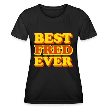Drôle de cadeau avec prénom Fred - T-shirt sport Femme - noir - Devant - AI Model Female 172 light (172cm)