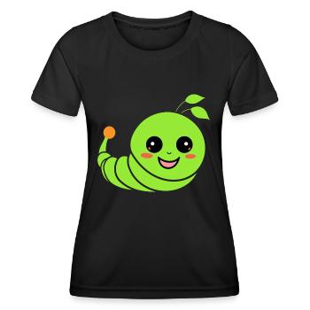 Raupen Insektenliebe Kleine Raupe - Frauen Funktions-T-Shirt - Schwarz - Vorne - AI Model Female 172 light (172cm)