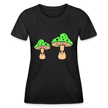 Champignons hypnotiques - T-shirt sport Femme - noir - Devant - AI Model Female 172 light (172cm)