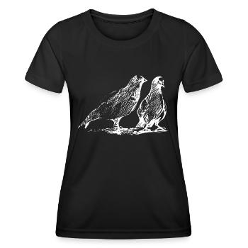 Colombe Couple Croquis Encre - T-shirt sport Femme - noir - Devant - AI Model Female 172 light (172cm)