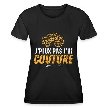 Ich kann nicht nähen - Frauen Funktions-T-Shirt - Schwarz - Vorne - AI Model Female 172 light (172cm)