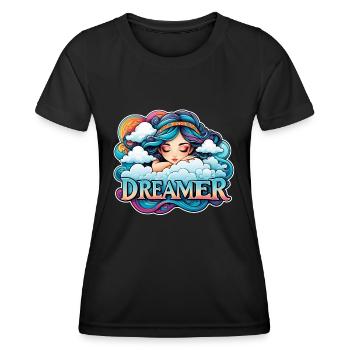 rêver - rêveur - rêveuse - rêve - rêverie - T-shirt sport Femme - noir - Devant - AI Model Female 172 light (172cm)