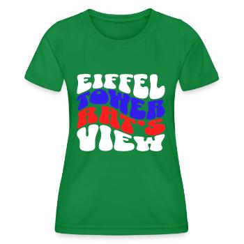Paris Adventure Eiffel Parisian Rat Mouse Whiskers - Women's Functional T-Shirt - kelly green - Front - AI Model Female 172 dark (172cm)
