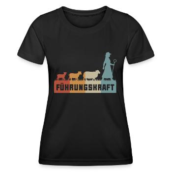 Führungskraft Schafe Hirtin Geschenkidee Lustig - Frauen Funktions-T-Shirt - Schwarz - Vorne - AI Model Female 172 light (172cm)