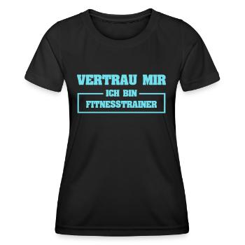 Fitness trainers as funny - Women's Functional T-Shirt - black - Front - AI Model Female 172 light (172cm)