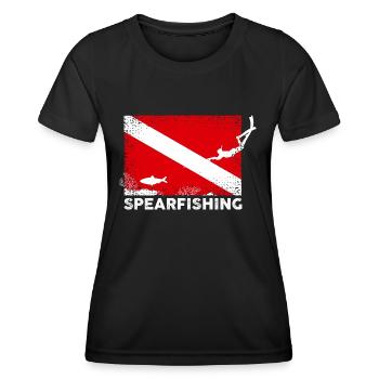 Chasse sous-marine Plongée sous-marine - T-shirt sport Femme - noir - Devant - AI Model Female 172 light (172cm)