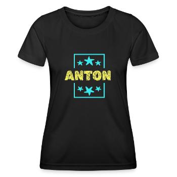 Anton as Anton - Women's Functional T-Shirt - black - Front - AI Model Female 172 light (172cm)