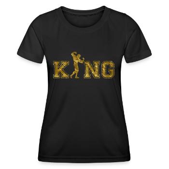 Fitness Bodybuilder King - Frauen Funktions-T-Shirt - Schwarz - Vorne - AI Model Female 172 light (172cm)