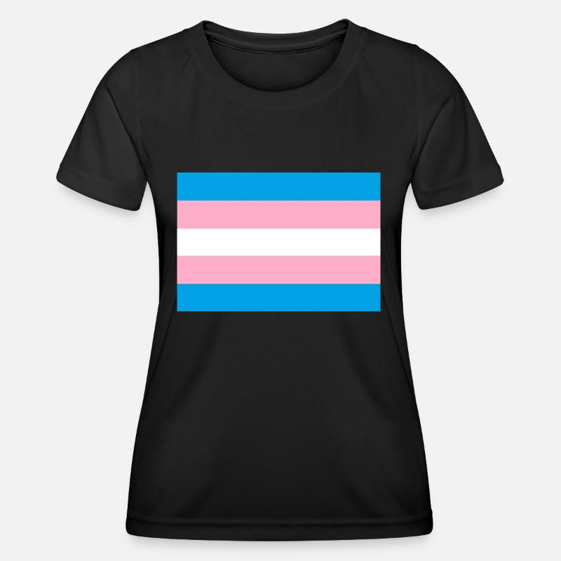 Transgender Pride Flag - Women's Functional T-Shirt - black