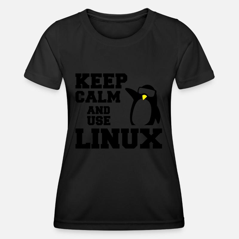 keep calm use linux - Women's Functional T-Shirt - black