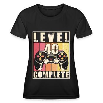 40e anniversaire Niveau 40 Cadeau complet de 40 ans - T-shirt sport Femme - noir - Devant - AI Model Female 172 light (172cm)