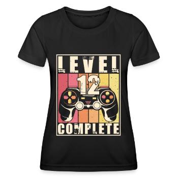 12. Geburtstag Level 12 Complete 12 Jahre Geschenk - Frauen Funktions-T-Shirt - Schwarz - Vorne - AI Model Female 172 light (172cm)