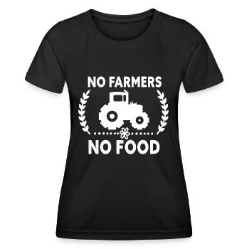 No famers no food (white) - Farmers save the world! - Women's Functional T-Shirt - black - Front - AI Model Female 172 light (172cm)