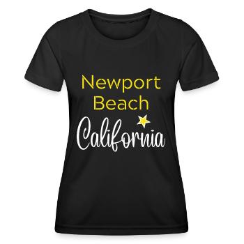 Newport Beach California - T-shirt sport Femme - noir - Devant - AI Model Female 172 light (172cm)