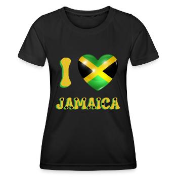 Ich liebe Jamaika - Frauen Funktions-T-Shirt - Schwarz - Vorne - AI Model Female 172 light (172cm)