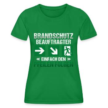 Brandschutzbeauftragter Brandschutz Pfeile - Frauen Funktions-T-Shirt - Kelly Green - Vorne - AI Model Female 172 dark (172cm)