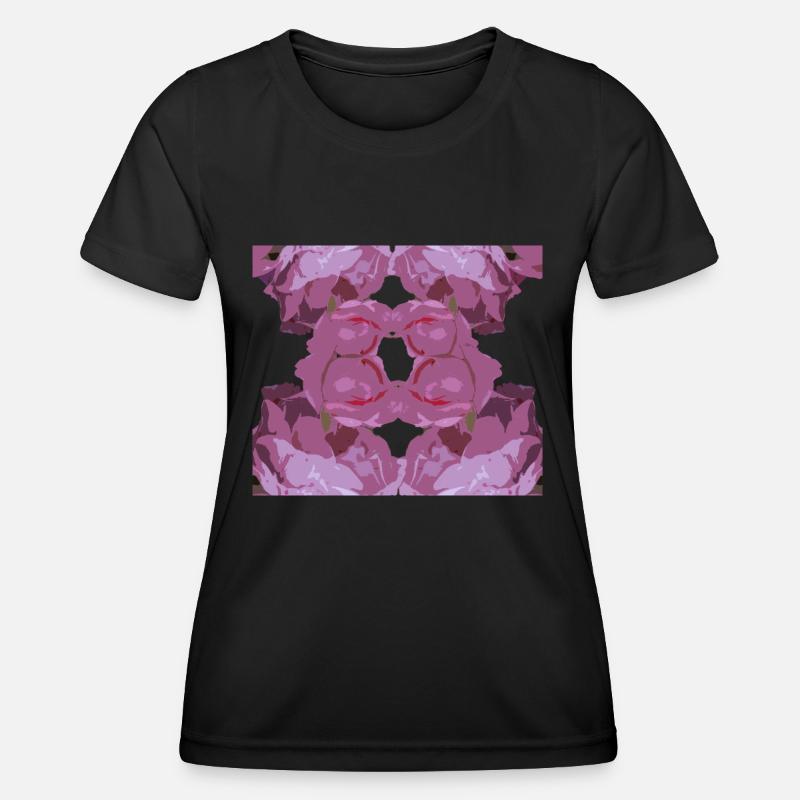 Pink Rose Square - Women's Functional T-Shirt - black