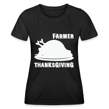 Farmer Thanksgiving Turkey Dinner Food Lover - Frauen Funktions-T-Shirt - Schwarz - Vorne - AI Model Female 172 light (172cm)
