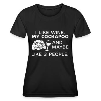 Cockapoo Hund - Frauen Funktions-T-Shirt - Schwarz - Vorne - AI Model Female 172 light (172cm)