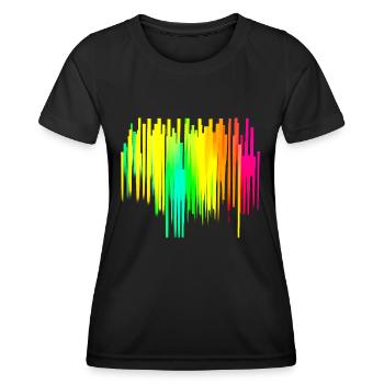 Rainbow dégradé coloré cool rétro tendance Art 2 - T-shirt sport Femme - noir - Devant - AI Model Female 172 light (172cm)