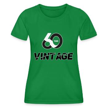 60 BIRTHDAY VINTAGE - Women's Functional T-Shirt - kelly green - Front - AI Model Female 172 dark (172cm)