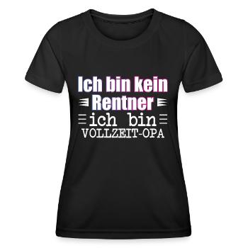 Ich bin kein Rentner ich bin VOLLZEIT-OPA - Frauen Funktions-T-Shirt - Schwarz - Vorne - AI Model Female 172 light (172cm)