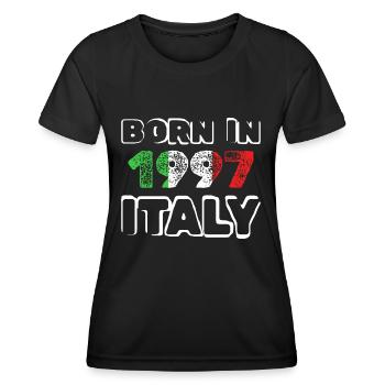 Italien 1997 - Frauen Funktions-T-Shirt - Schwarz - Vorne - AI Model Female 172 light (172cm)