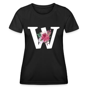 Brief mit Blumen - Frauen Funktions-T-Shirt - Schwarz - Vorne - AI Model Female 172 light (172cm)